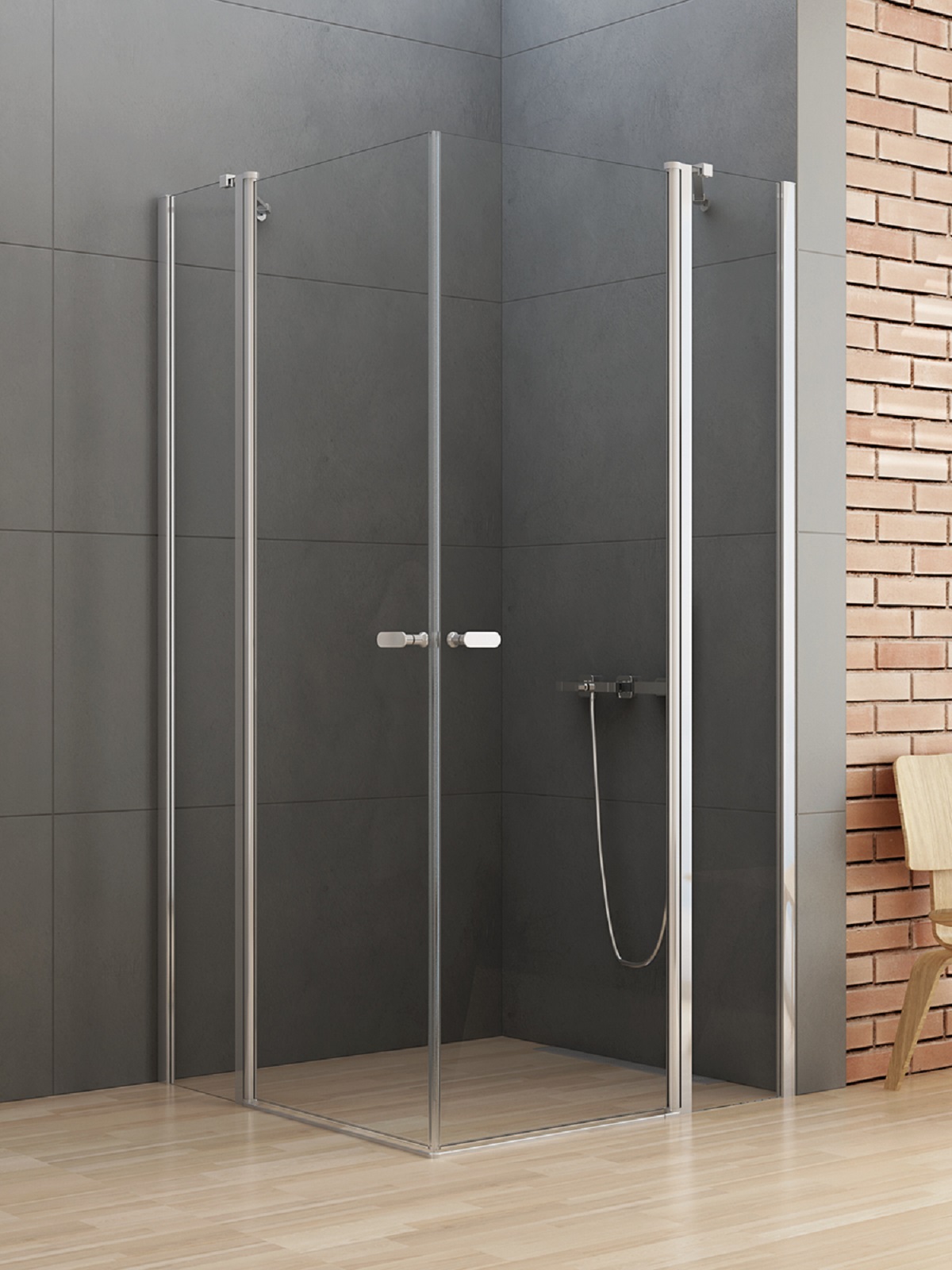 New Trendy New Soleo cabina de ducha 110x110 cm cuadrada cromo brillo/vidrio transparente K-0751