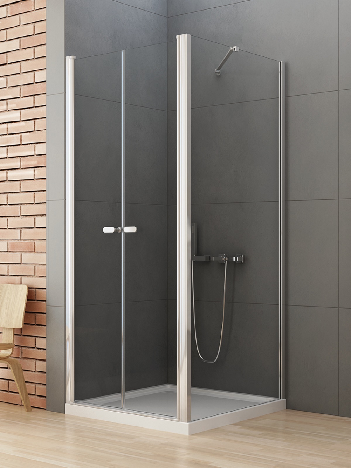 New Trendy New Soleo cabina de ducha 100x100 cm cuadrada cromo brillo/vidrio transparente D-0146A/D-0093B