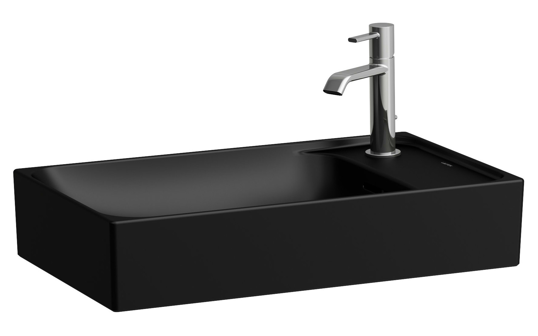 Laufen Meda lavabo 60x35 cm rectangular sobre encimera negro mate H8121137161121