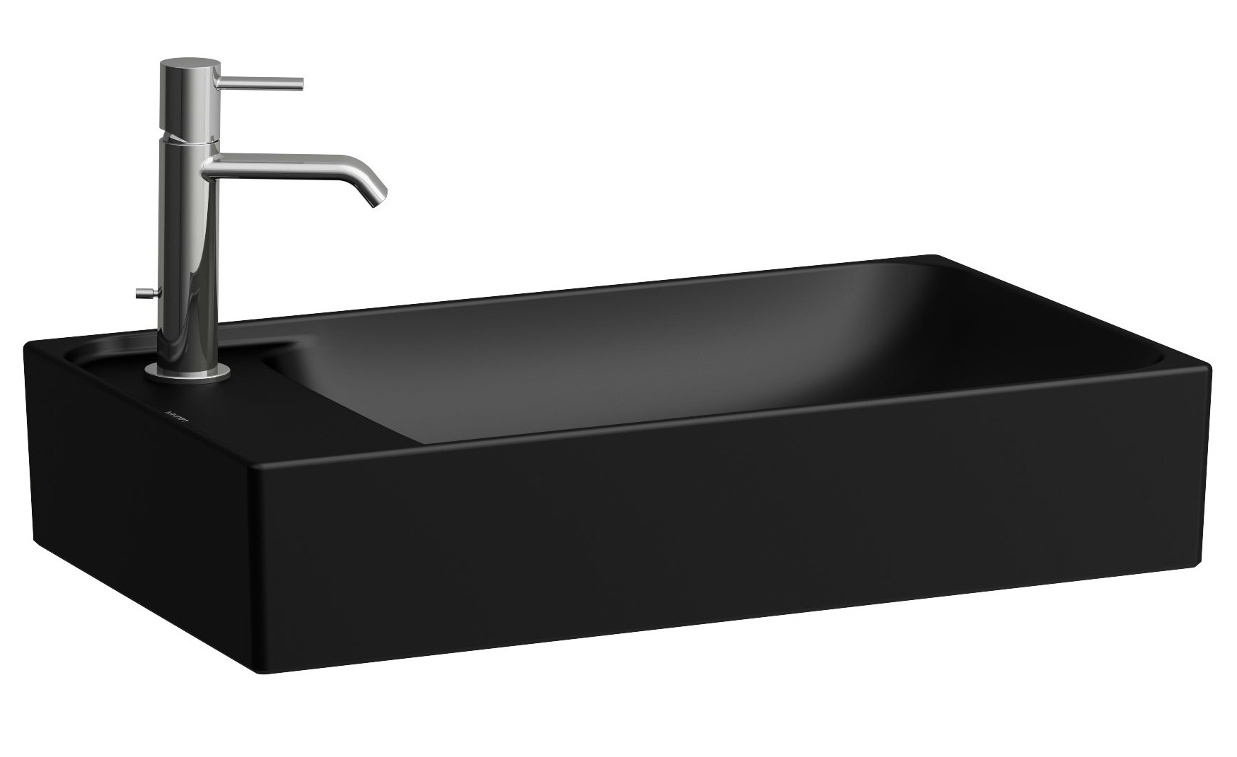 Laufen Meda lavabo 60x35 cm rectangular sobre encimera negro mate H8121137161051