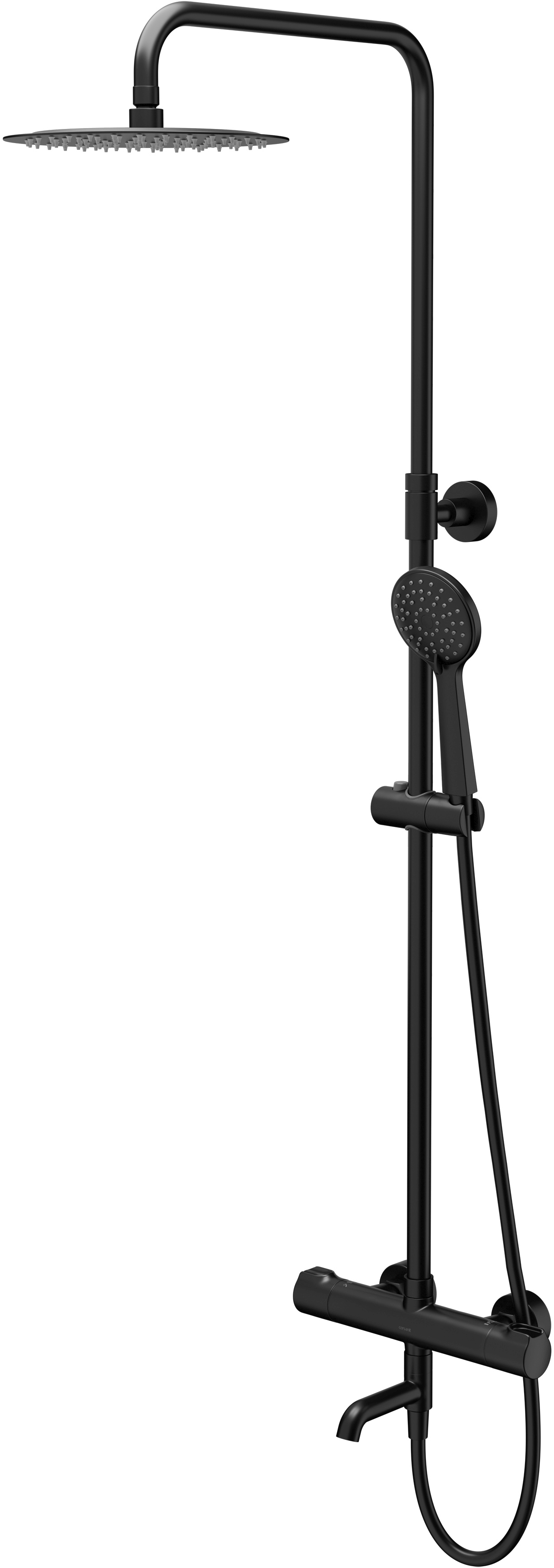 Cersanit City conjunto de ducha a pared con termostato con rociador con efecto lluvia negro S951-861