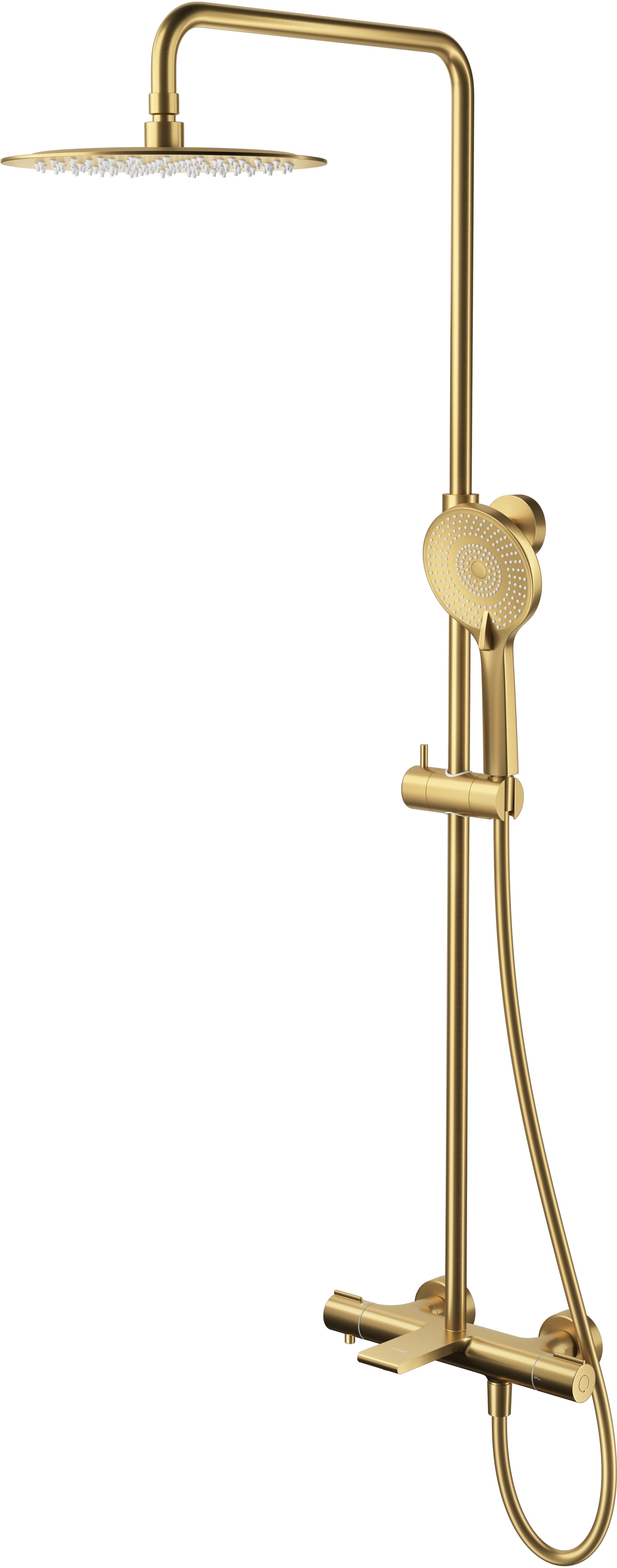 Cersanit Virgo conjunto bañera/ducha a pared con termostato con rociador con efecto lluvia oro S951-864