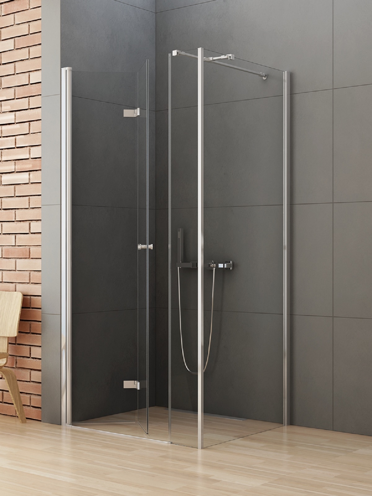 New Trendy New Soleo cabina de ducha 100x90 cm rectangular cromo brillo/vidrio transparente K-0378