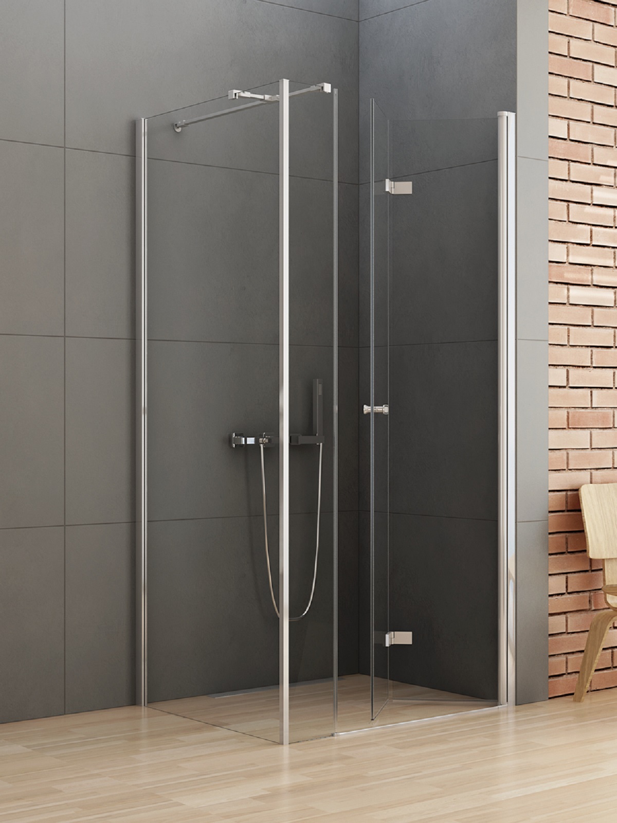 New Trendy New Soleo cabina de ducha 110x110 cm cuadrada cromo brillo/vidrio transparente K-0628