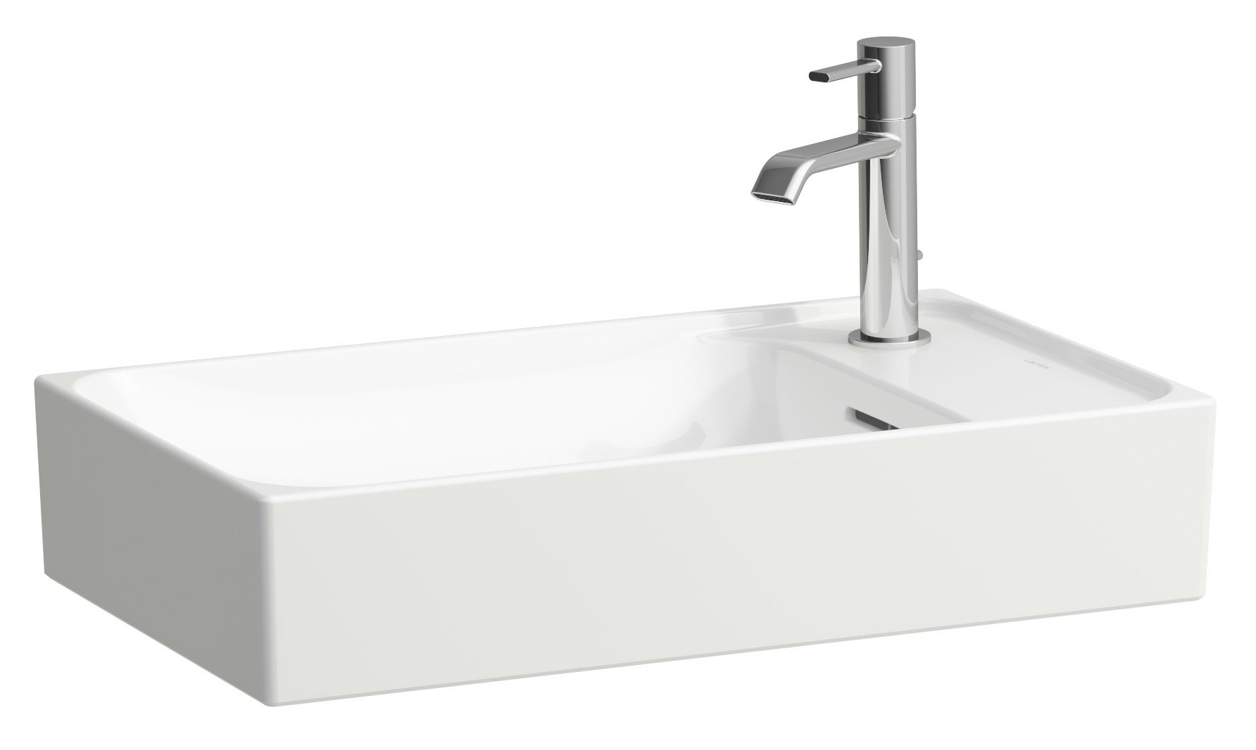 Laufen Meda lavabo 60x35 cm rectangular sobre encimera blanco brillante H8121134001141