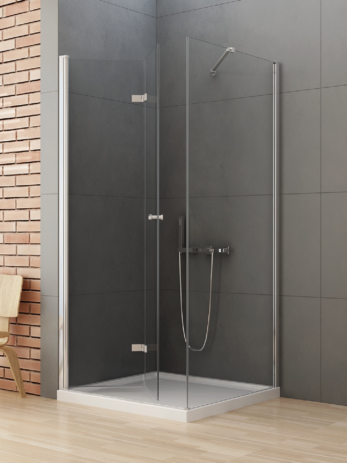New Trendy New Soleo cabina de ducha 70x70 cm cuadrada cromo brillo/vidrio transparente D-0147A/D-0086B