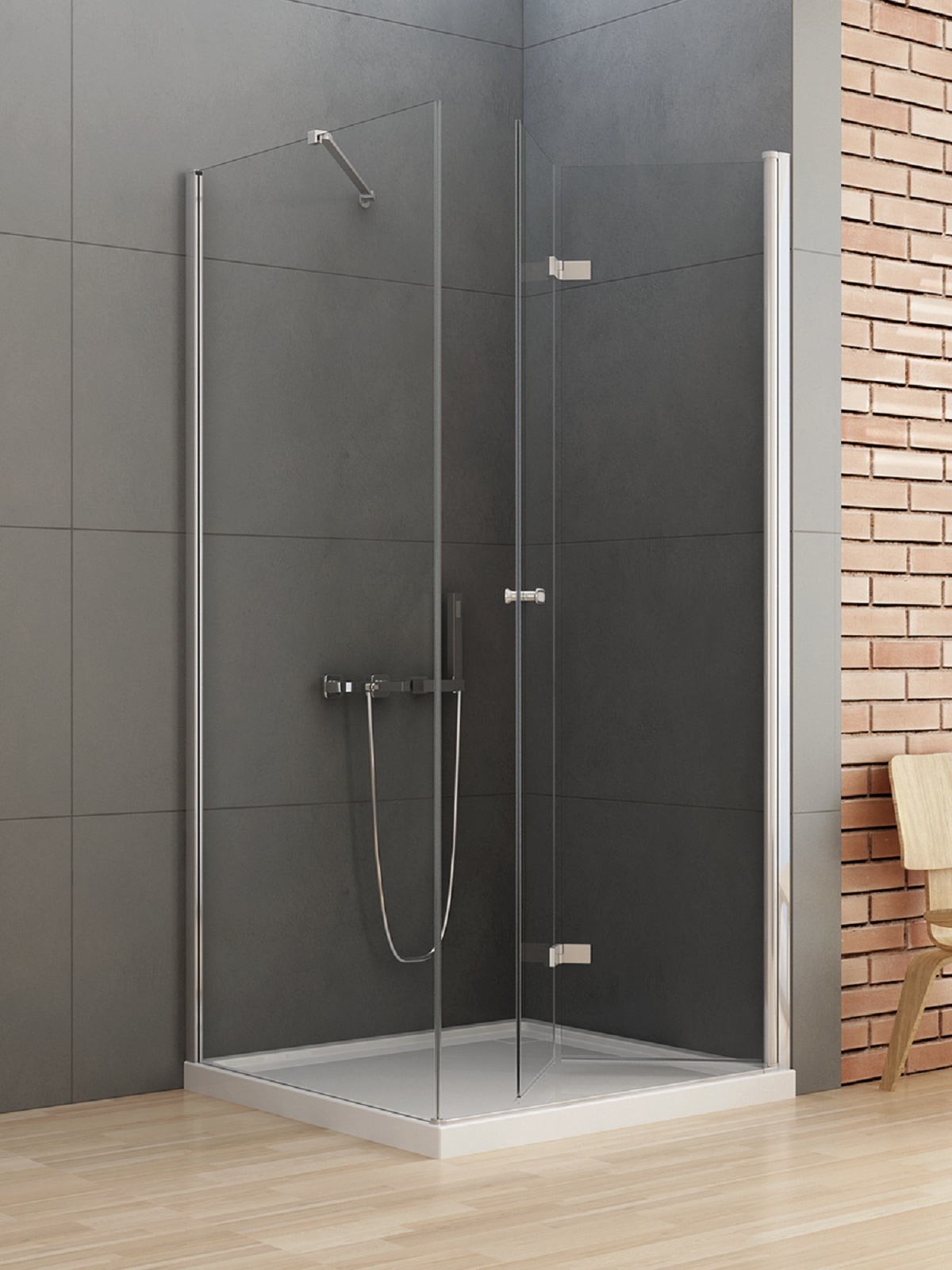 New Trendy New Soleo cabina de ducha 80x80 cm cuadrada cromo brillo/vidrio transparente D-0152A/D-0087B