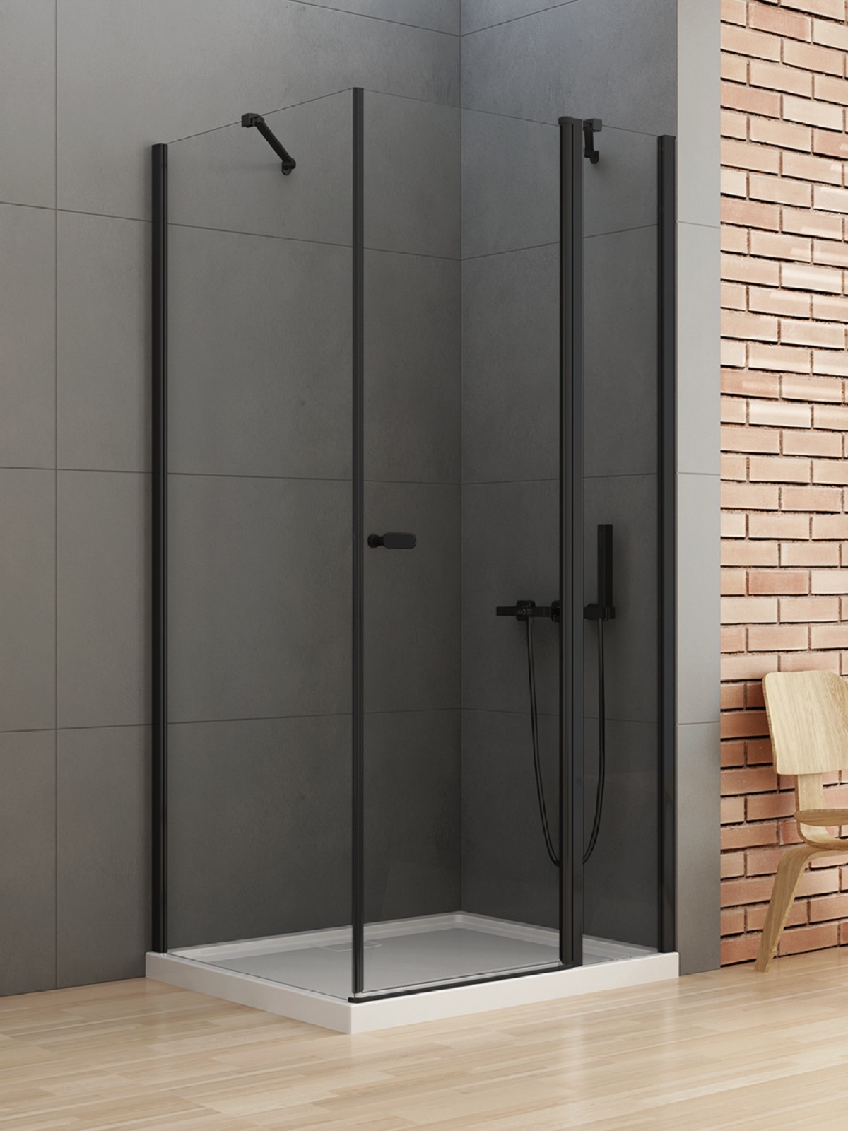 New Trendy New Soleo Black cabina de ducha 100x70 cm rectangular negro mate/vidrio transparente K-0682
