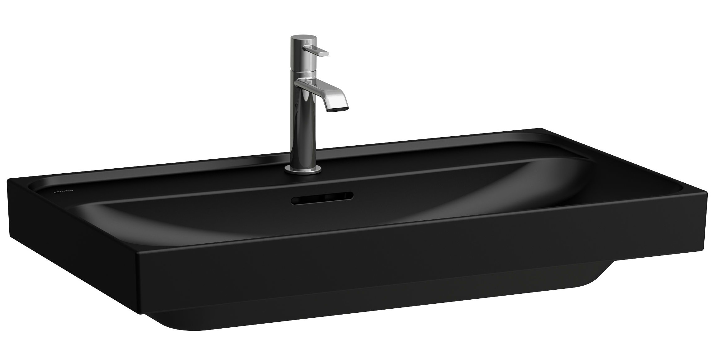 Laufen Meda lavabo 80x46 cm rectangular clásico-para mueble negro mate H8101177161041