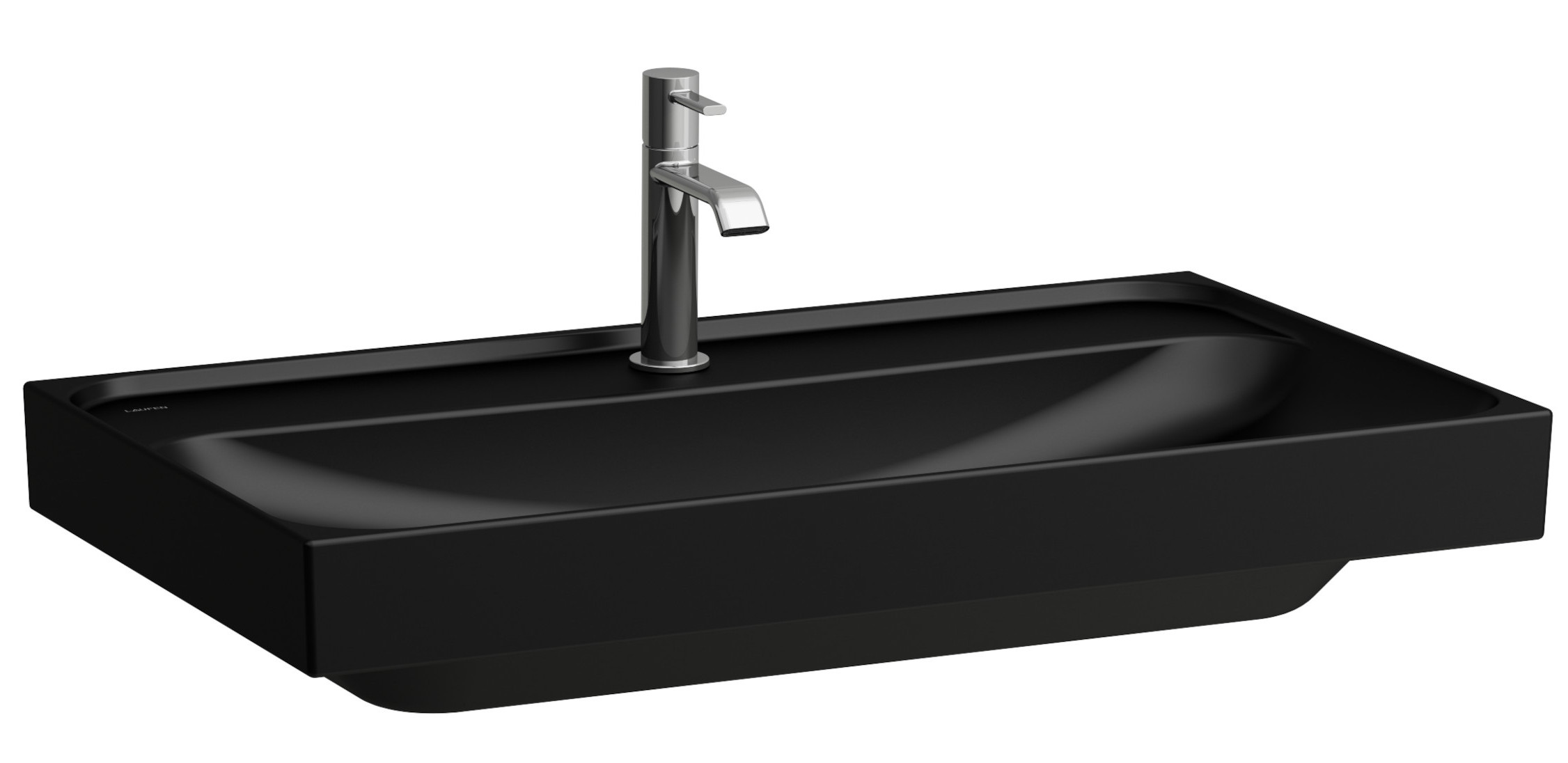 Laufen Meda lavabo 80x46 cm rectangular clásico-para mueble negro mate H8101177161091