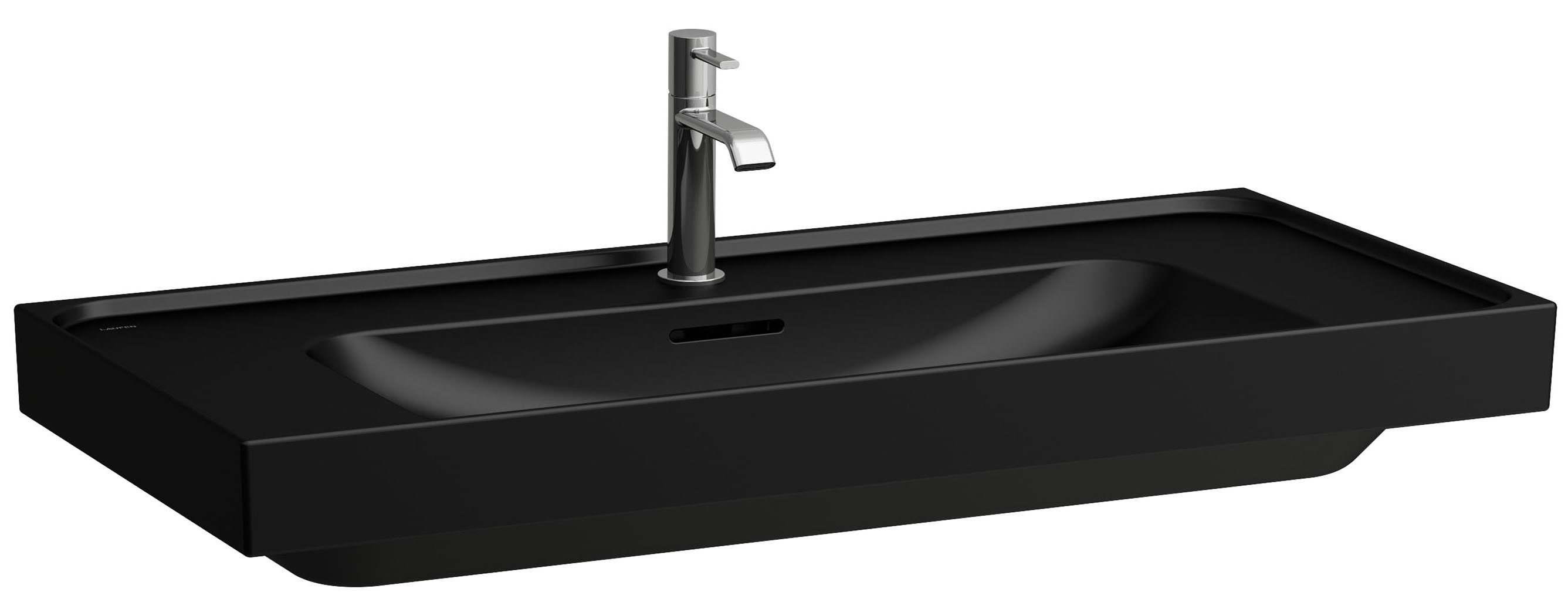 Laufen Meda lavabo 100x46 cm rectangular clásico-para mueble negro mate H8101197161091