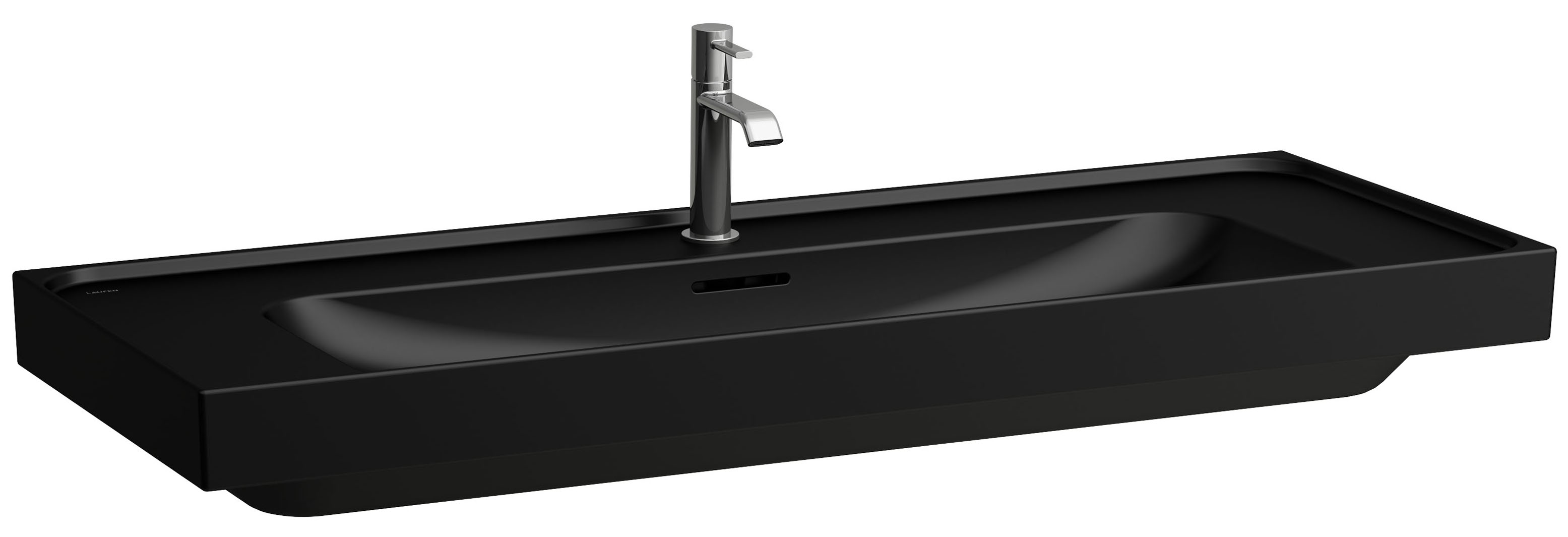 Laufen Meda lavabo 120x46 cm rectangular clásico-para mueble negro mate H8141117161071