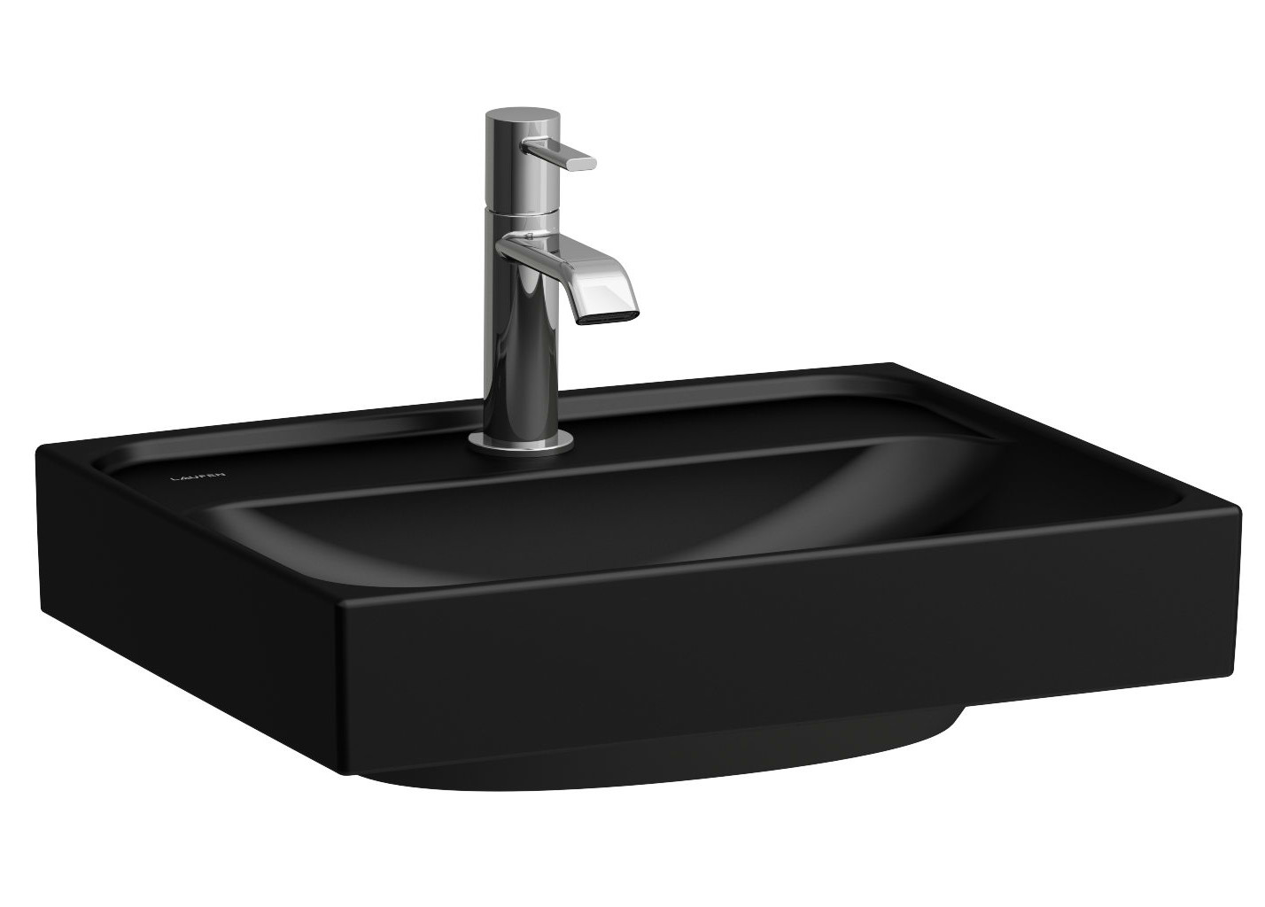 Laufen Meda lavabo 45x35 cm rectangular clásico negro mate H8161117161091