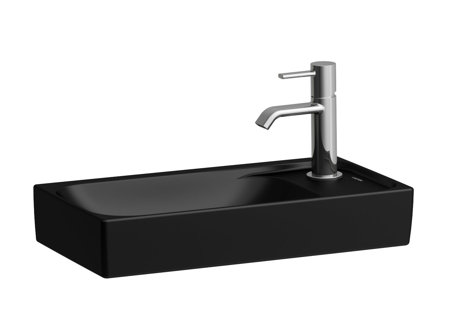 Laufen Meda lavabo 46x23.5 cm rectangular clásico-para mueble negro mate H8151137161141
