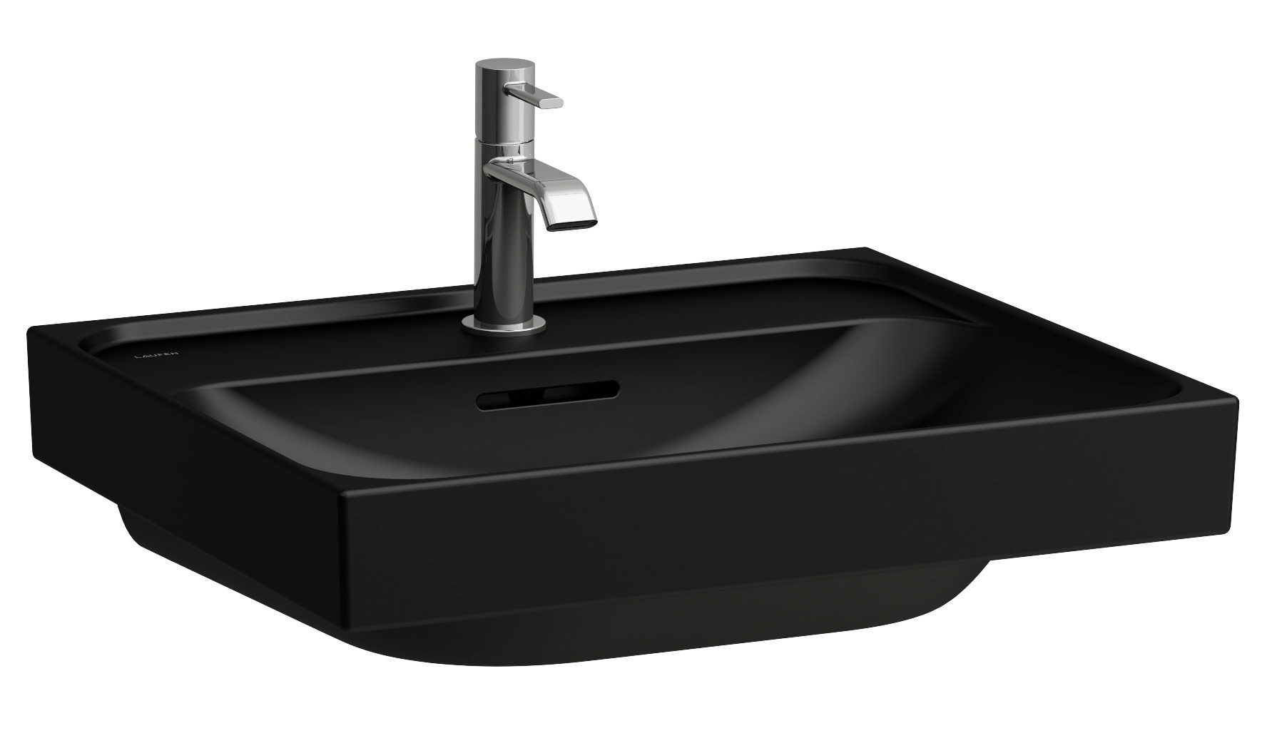 Laufen Meda lavabo 55x46 cm rectangular clásico-para mueble negro mate H8101127161041