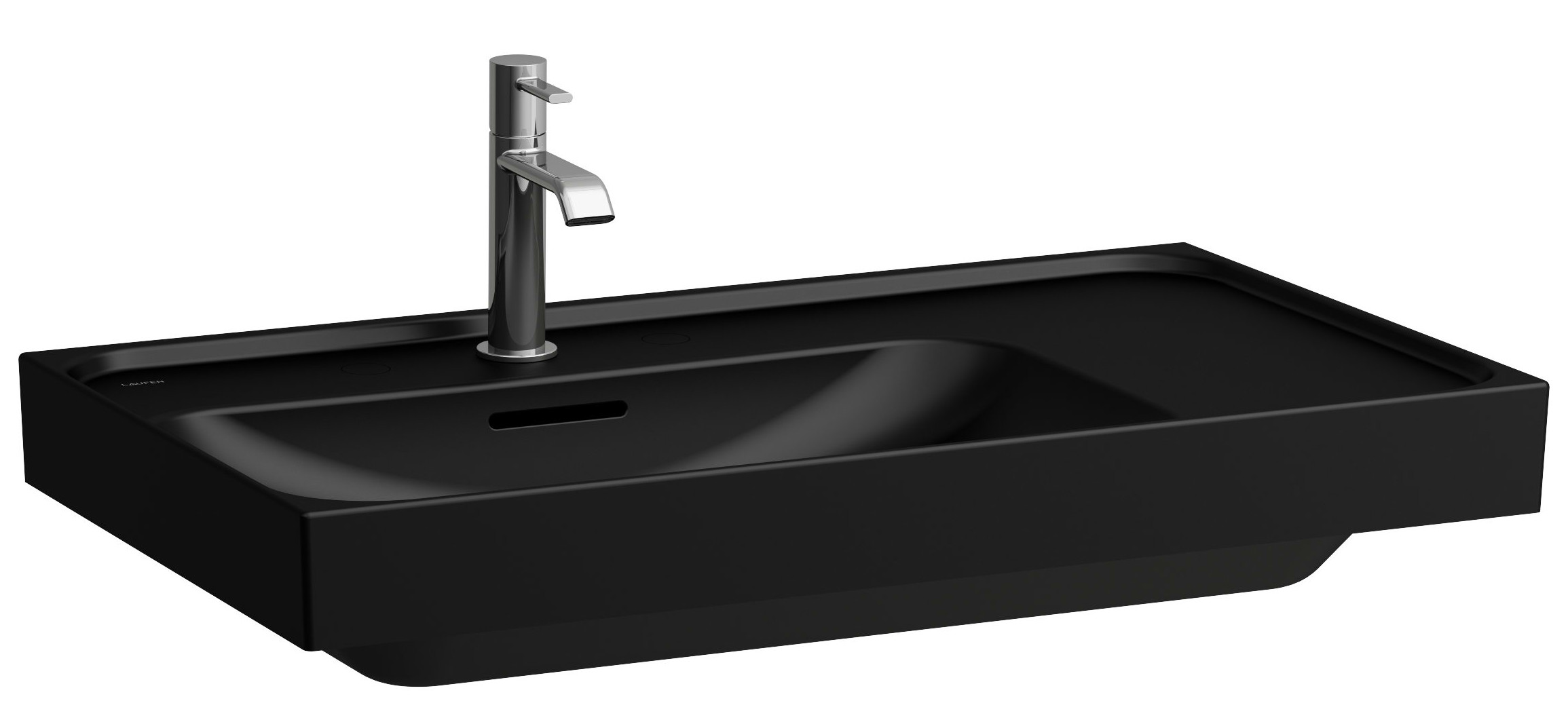 Laufen Meda lavabo 80x46 cm rectangular clásico-para mueble negro mate H8171167161091