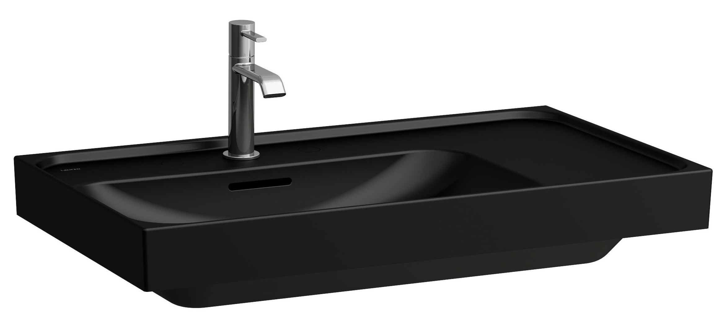 Laufen Meda lavabo 80x46 cm rectangular clásico-para mueble negro mate H8171167161041