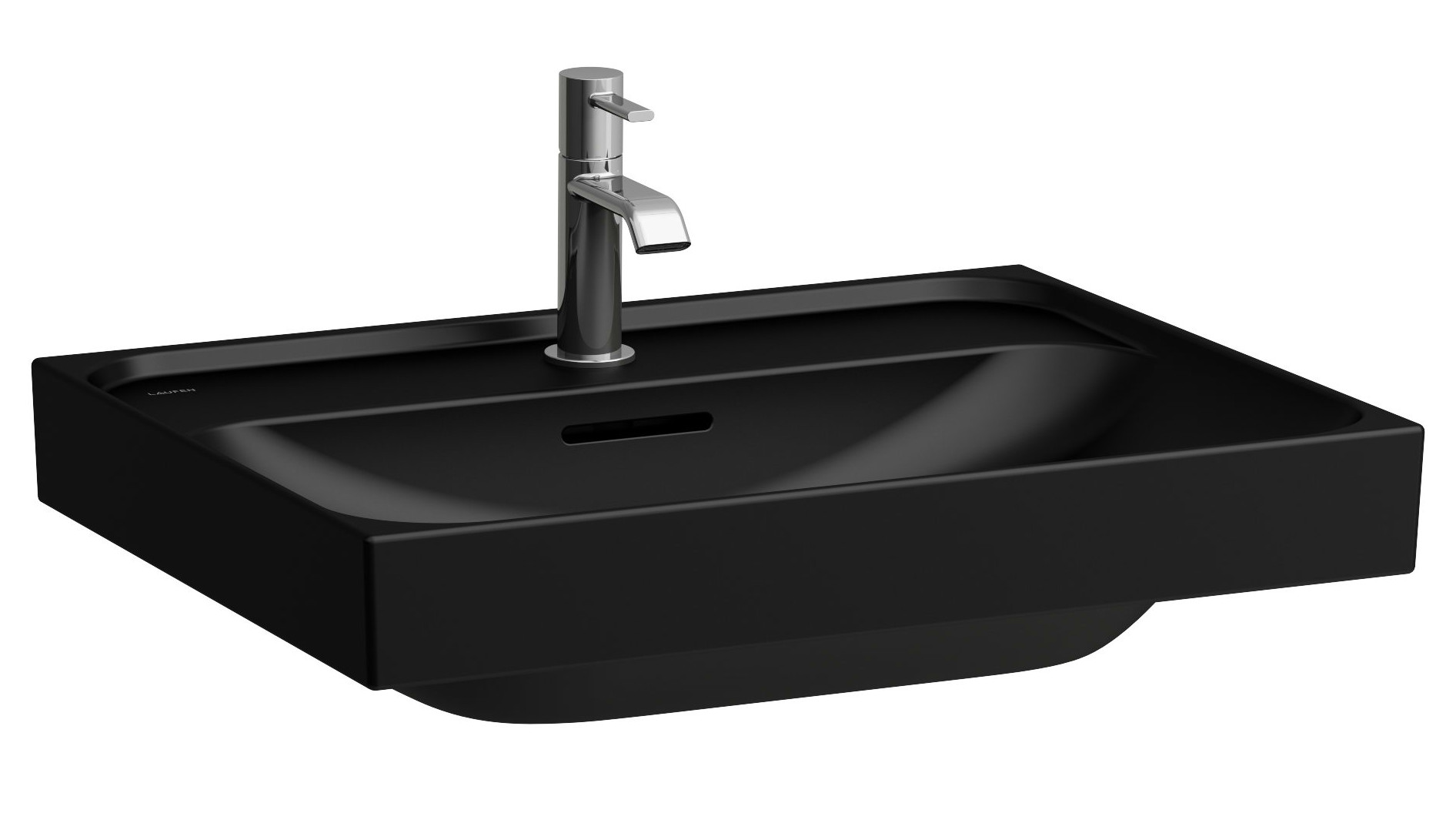 Laufen Meda lavabo 60x46 cm rectangular clásico negro mate H8161137161041