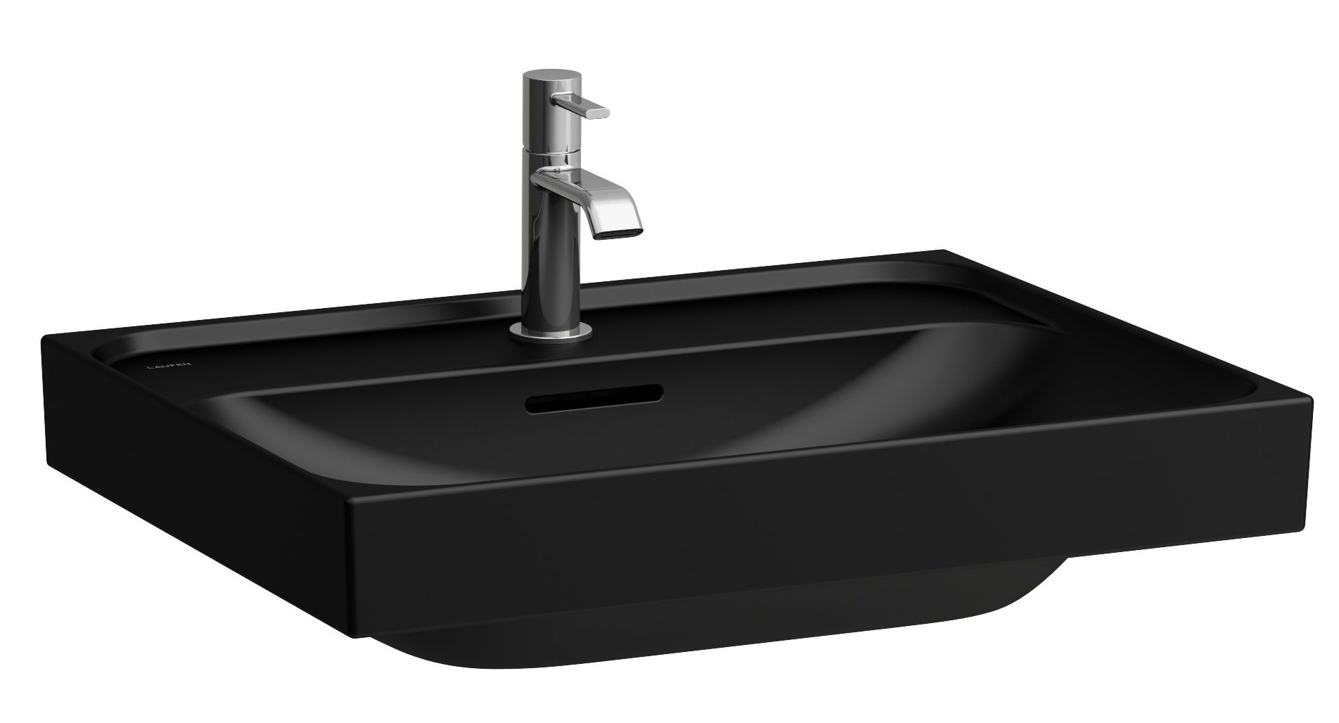 Laufen Meda lavabo 60x46 cm rectangular clásico-para mueble negro mate H8101137161041