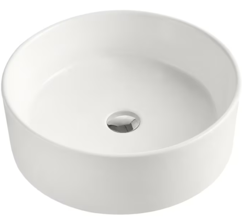 Kronenbach Tube lavabo 46x46 cm circular sobre encimera blanco KB759700TU