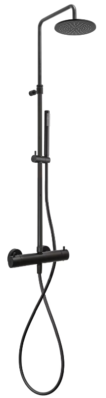 Kronenbach Lima 2.0 Black conjunto de ducha a pared con termostato con rociador con efecto lluvia negro 100.2821 SM