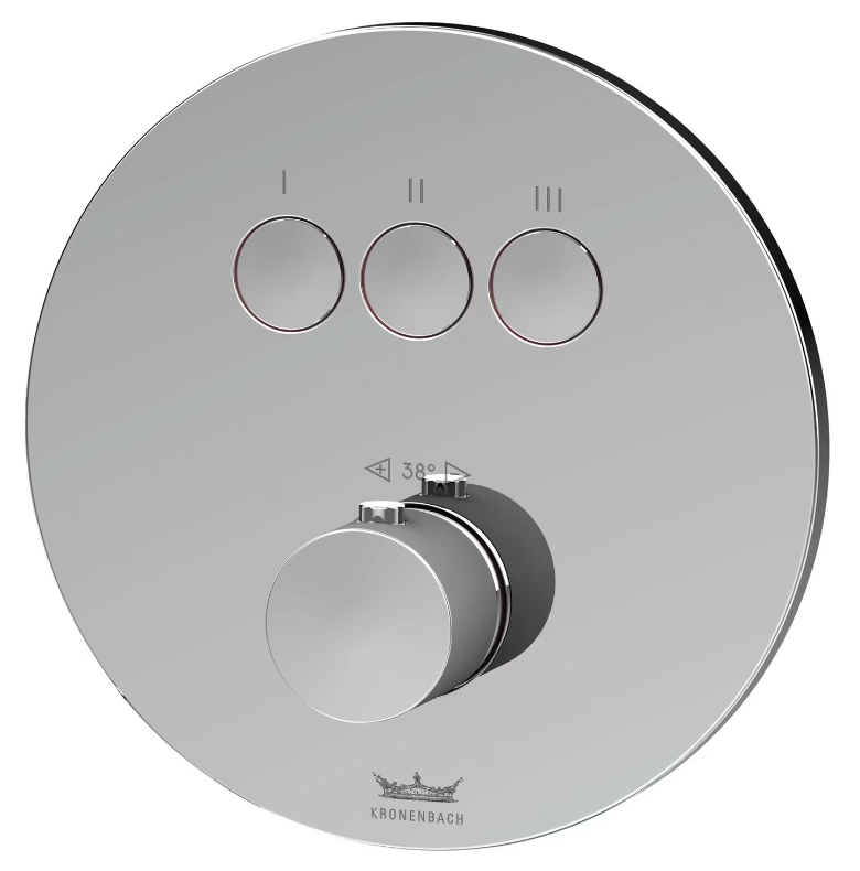 Kronenbach Smart Push grifo de bañera y ducha empotrado con termostato cromo 19044003CR