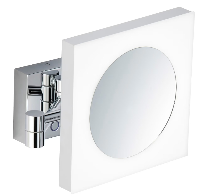 Kronenbach Universal espejo cosmético 20x20 cm cuadrado con iluminación cromo 29.475.255.0004