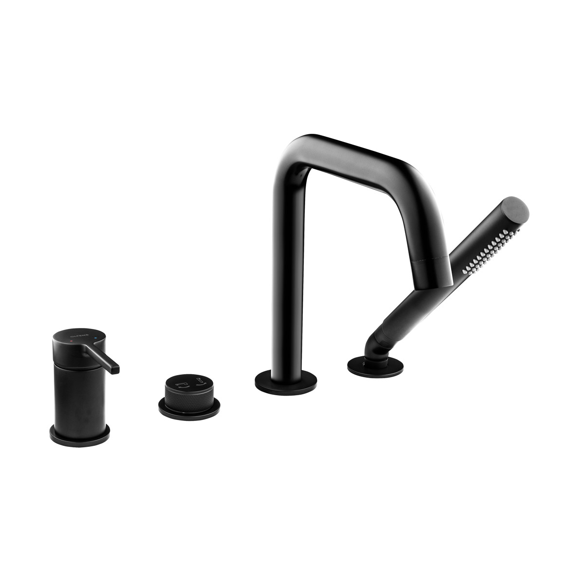 Oltens Rann grifo de bañera y ducha en bañera negro mate 34205300