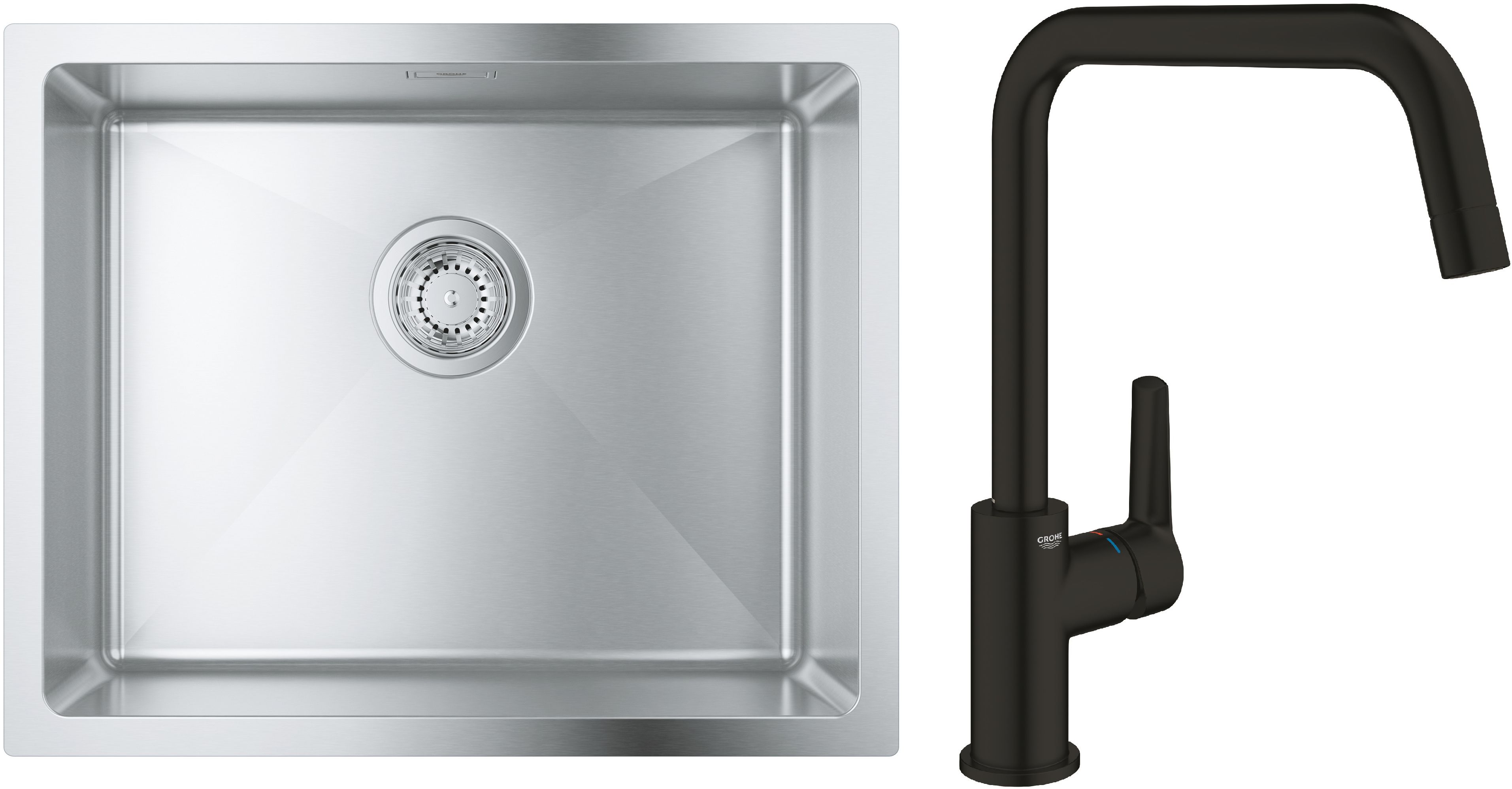 Conjunto fregadero de acero Grohe K700 31574SD1, grifo de cocina Grohe Start 304702430