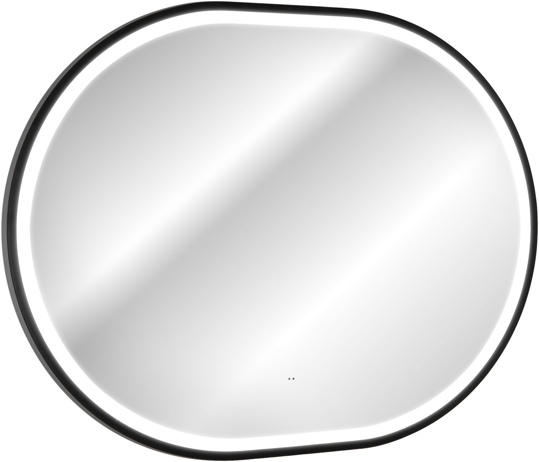 Comad Apollo 2 espejo 70x90 cm oval con iluminación negro LUSTRO APOLLO BLACK 2 900X700