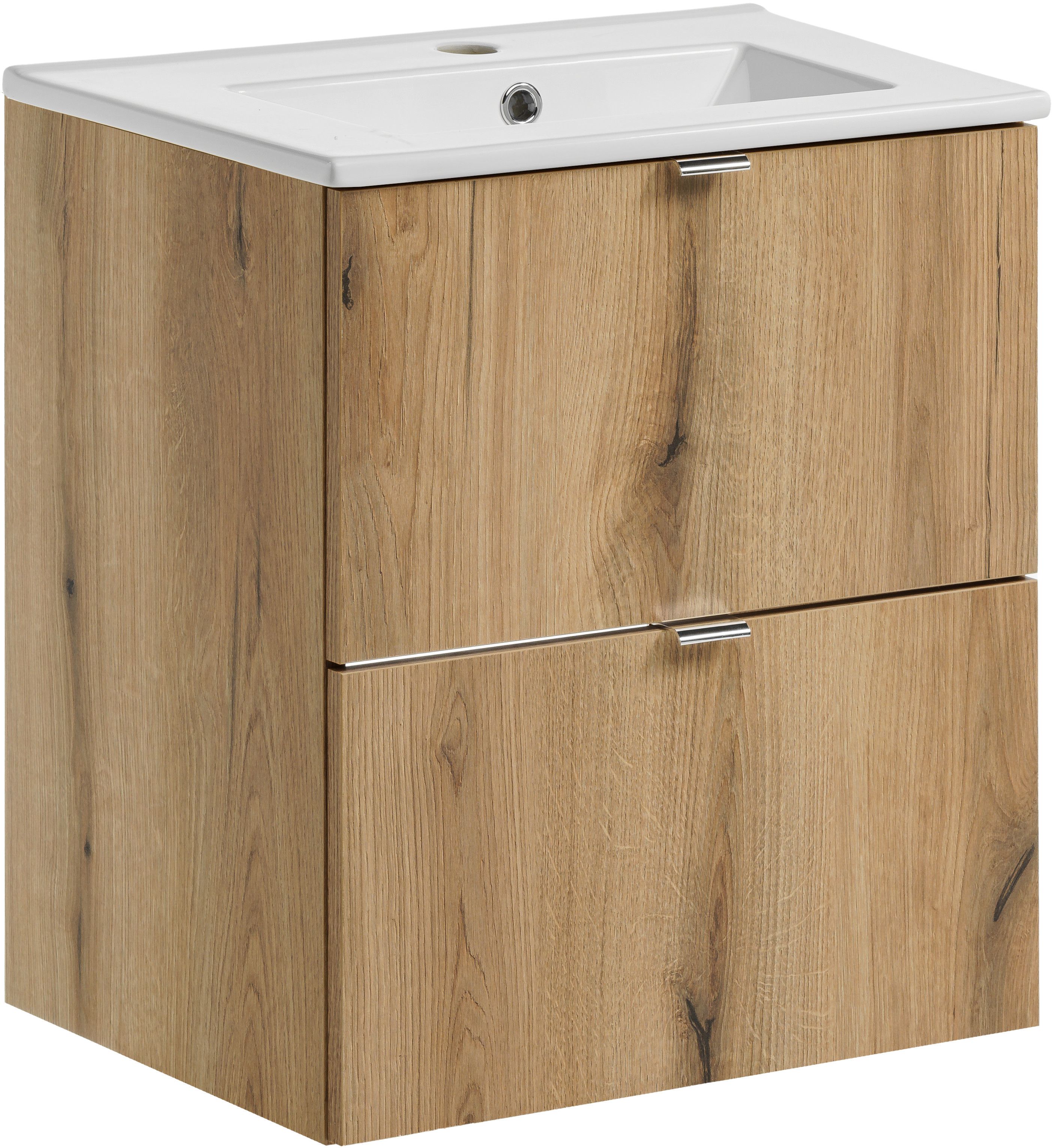 Conjunto armario Comad Nova Oak NOVA OAK A 82-50-2S, lavabo Comad Dance White UM2050RBDANCE50DP