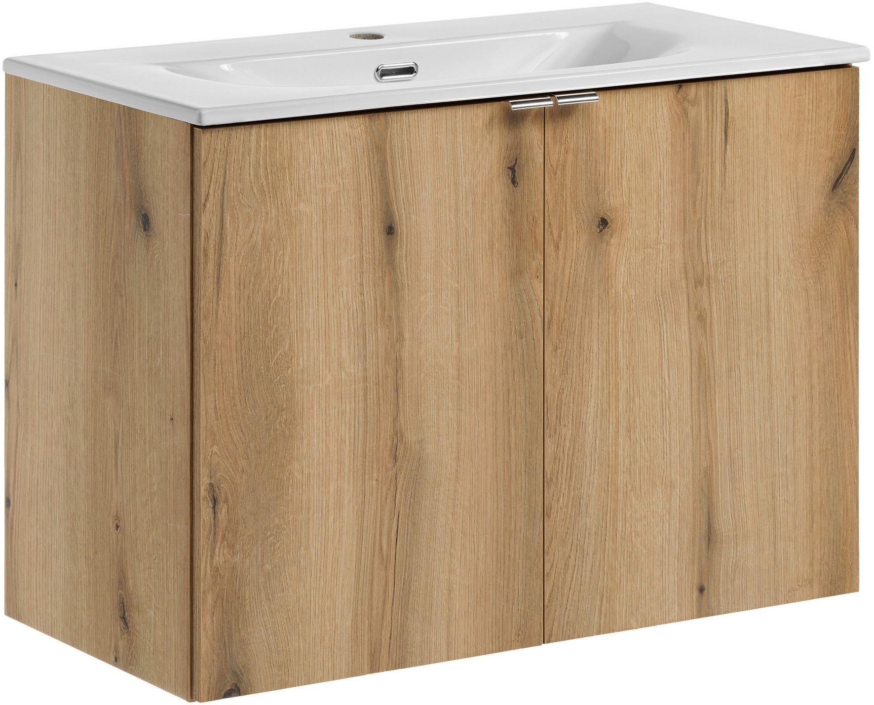 Conjunto armario Comad Nova Oak NOVA OAK A 82-80-2D, lavabo Comad Dance White CFP-8009DANCE80DP