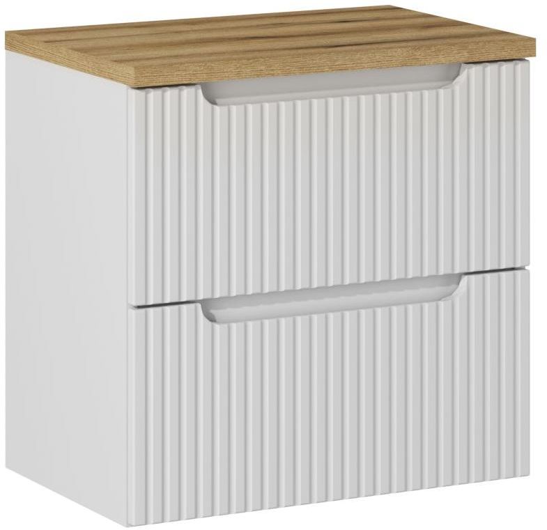 Conjunto armario Comad Nova White NOVA WHITE 82-60-2S, encimera Comad Nova Oak NOVA OAK A 89-60