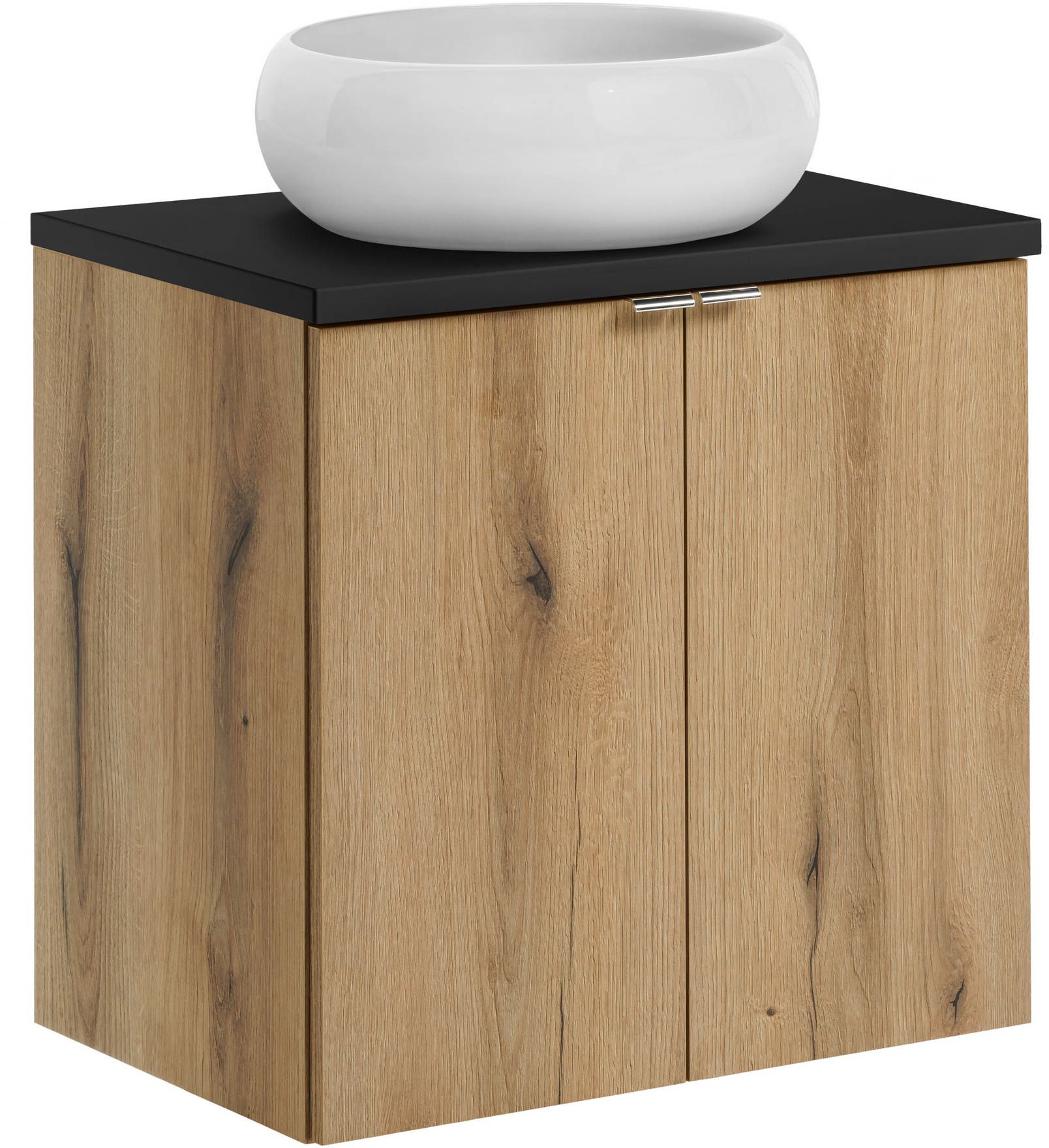 Conjunto armario Comad Nova Oak NOVA OAK A 82-60-2D, lavabo Comad Wiki UN-WIKI-SW, NOVA BLACK B 89-60