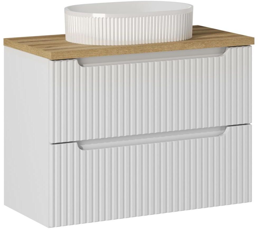 Conjunto armario Comad Nova White NOVA WHITE 82-80-2S, lavabo Comad Beyond BEYOND 5 WHITE ( E-6564 ), NOVA OAK A 89-80
