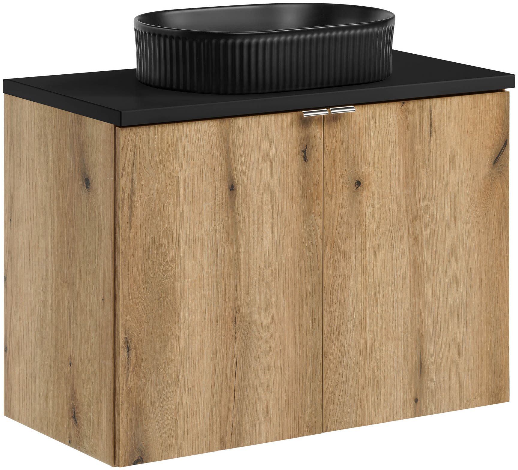 Conjunto lavabo Comad Beyond BEYOND 5 BLACK ( E-6564 ), armario Comad Nova Oak NOVA OAK A 82-80-2D, NOVA BLACK B 89-80