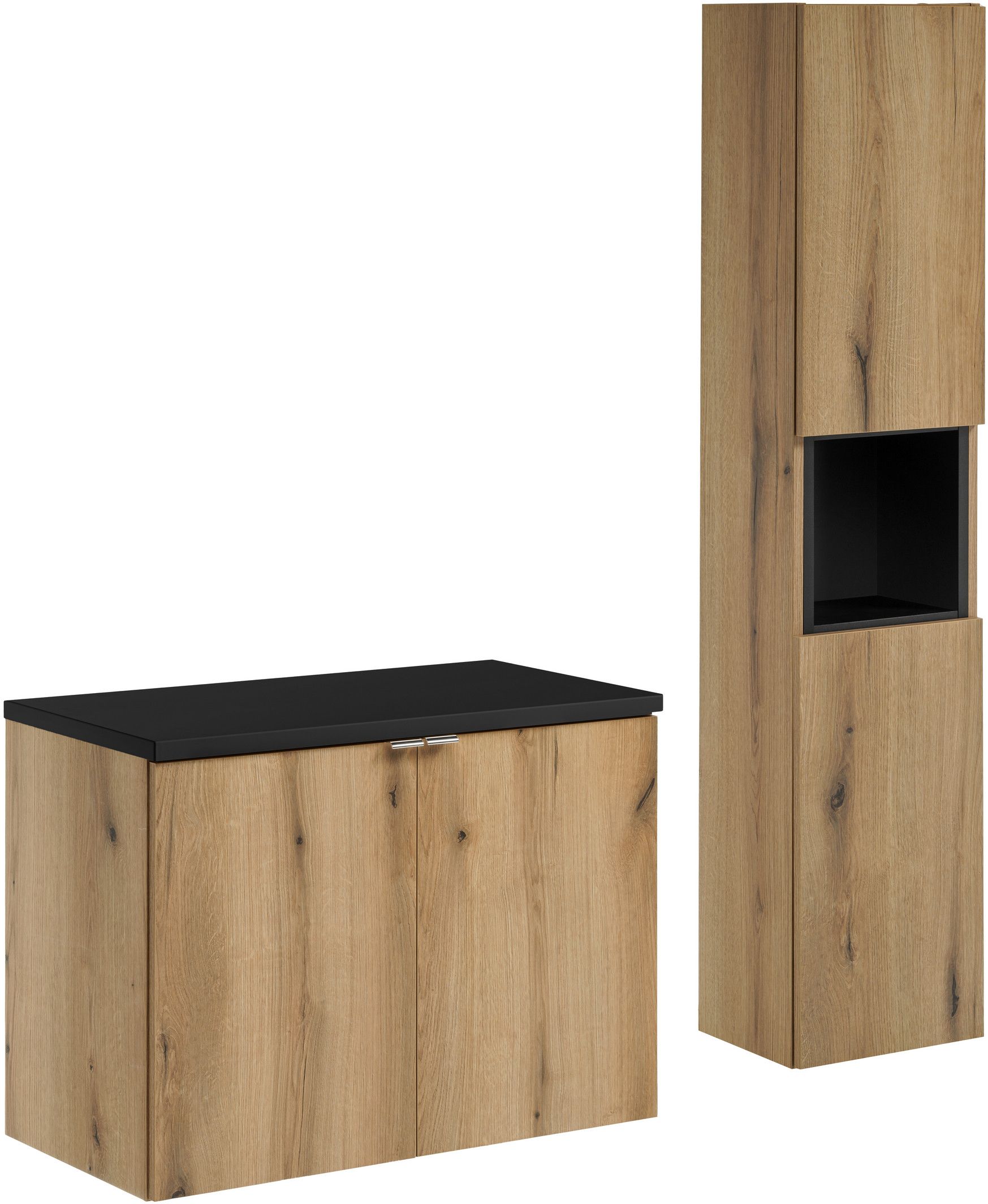 Conjunto armario Comad Nova Oak NOVA OAK A 82-80-2D, armario Comad Nova Oak NOVA OAK A 80-03-2D(W80-01A), NOVA BLACK B 89-80, NOVA BLACK A 83-27-Q(W83-04D)