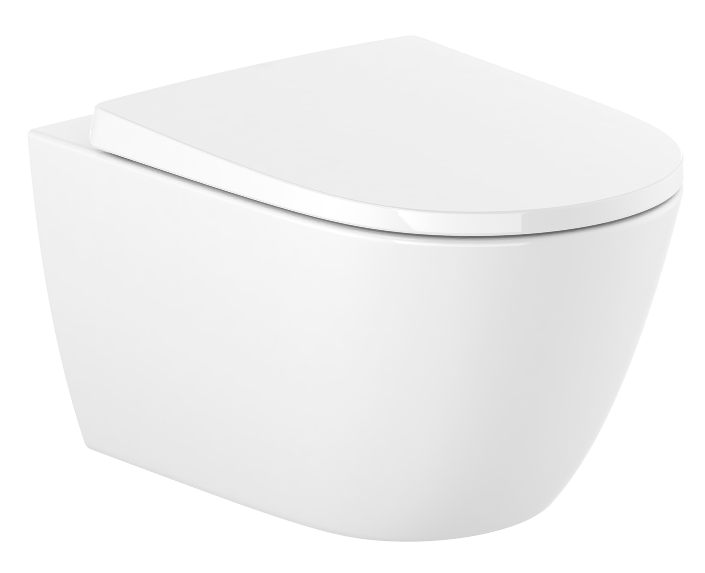 Roca Ona taza de inodoro suspendido sin reborde con descarga de remolino blanco brillante A34668C000