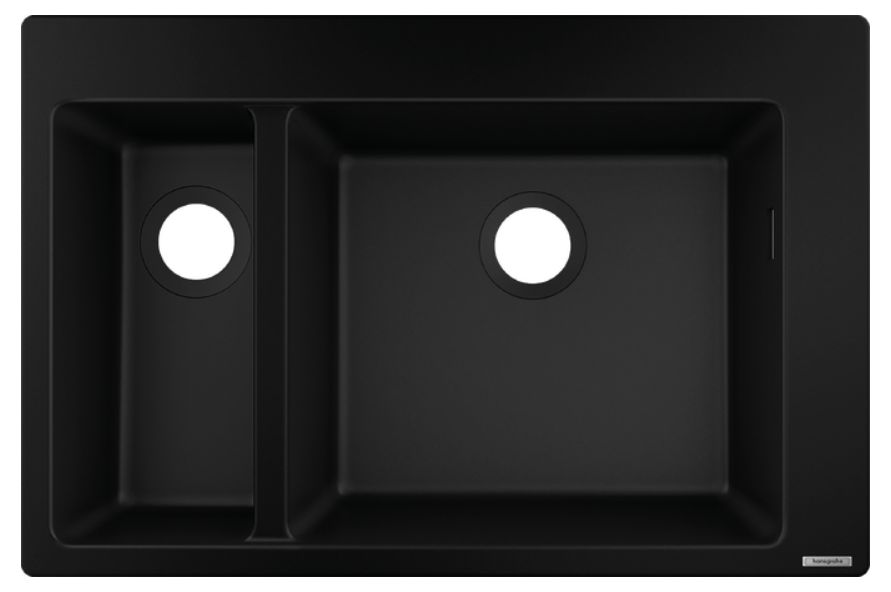 Hansgrohe S 51 fregadero de granito 77x51 cm negro 43315170