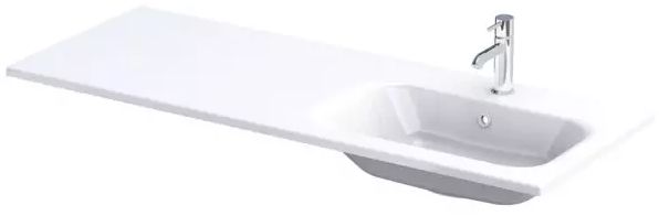 Oristo Are lavabo 121x46 cm rectangular para mueble blanco brillante UME-AR-120-92-P