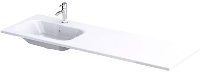 Oristo Are lavabo 141x46 cm rectangular para mueble blanco UME-AR-140-92-L