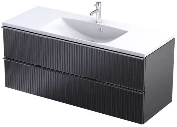 Oristo Etna armario 119.6x45.5x50 cm suspendido, para lavabo negro OR52-SD2S-120-8R