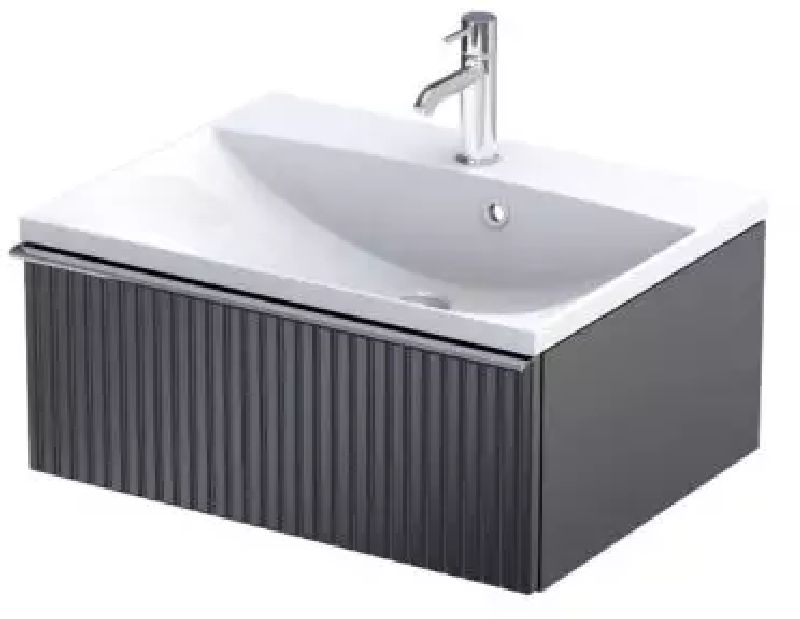 Oristo Etna armario 59.6x45.5x25 cm suspendido, para lavabo negro OR52-SD1S-60-8R