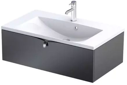 Oristo Siena armario 79.6x45.5x25 cm suspendido, para lavabo negro OR45-SD1S-80-8