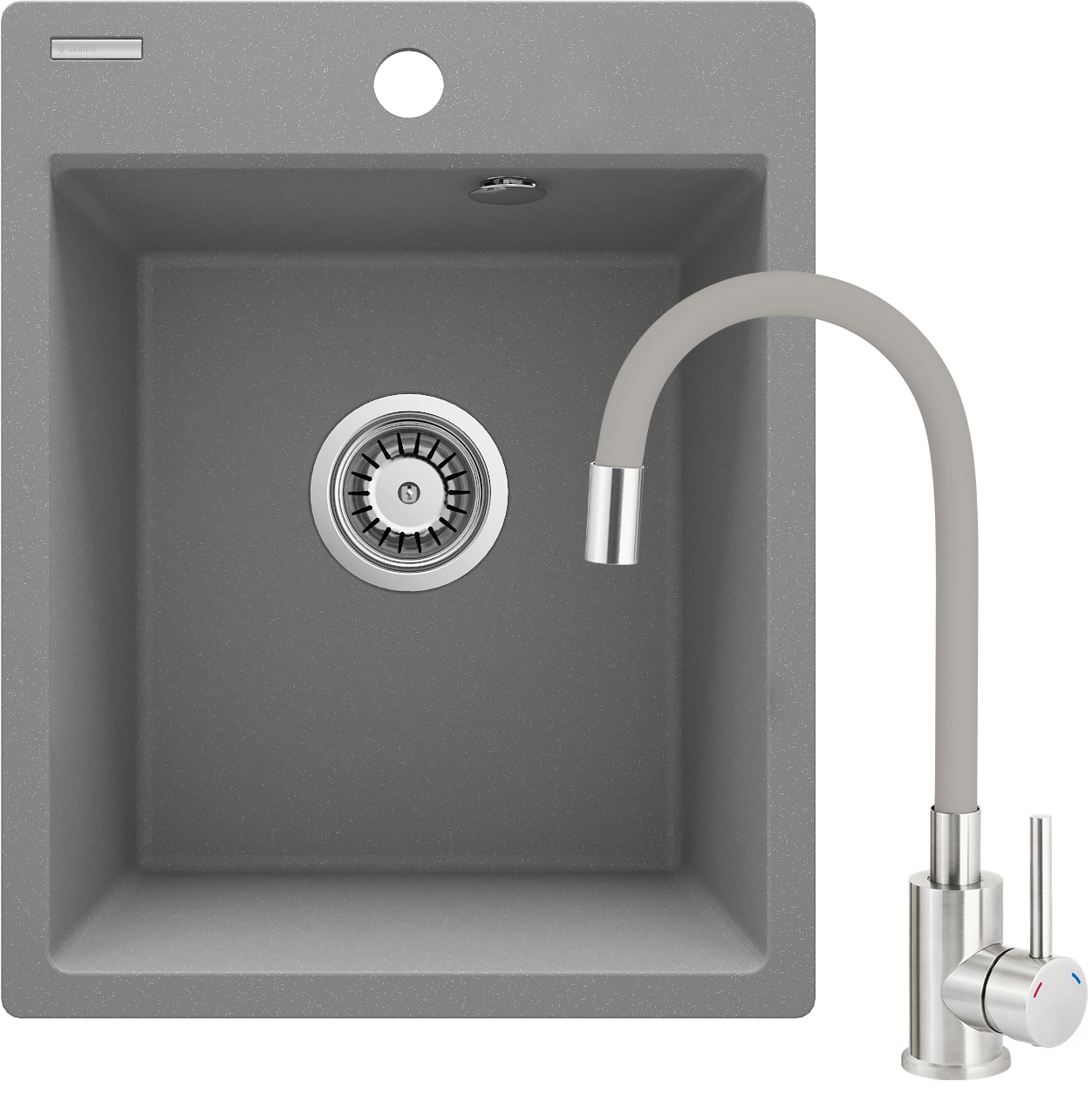 Deante Corio fregadero con grifo gris/ ZRCPS103