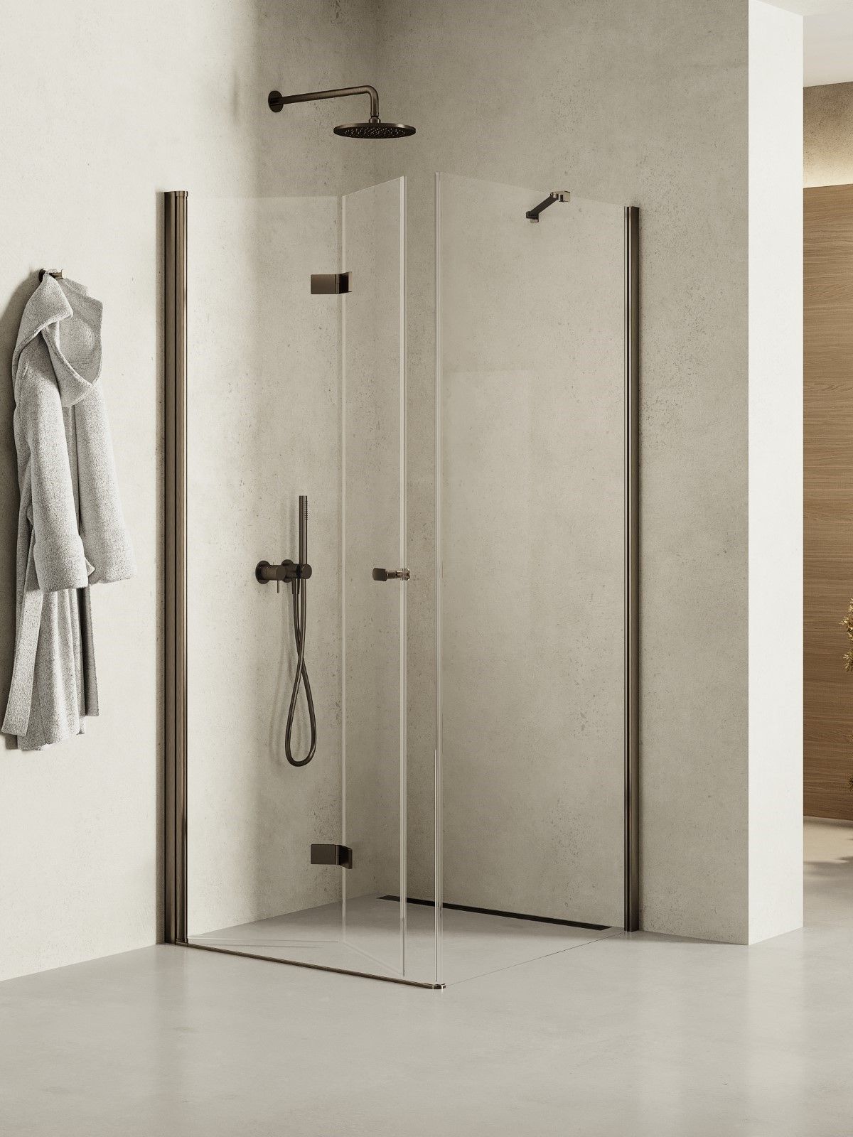 New Trendy New Soleo Gunmetal Brushed cabina de ducha 110x100 cm rectangular grafito cepillado/vidrio transparente K-2215