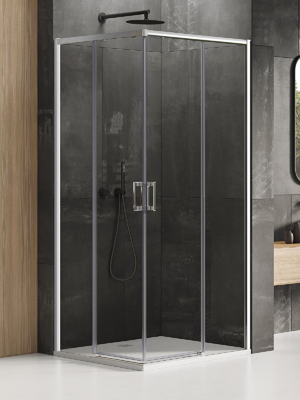 New Trendy Prime cabina de ducha 110x70 cm rectangular cromo brillo/vidrio transparente D-0300A/D-0349A