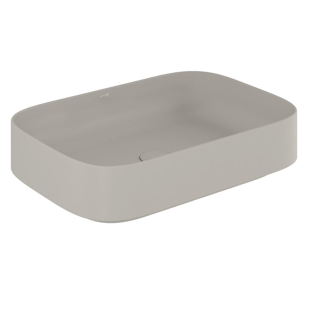 Kludi Resa S lavabo con tapón 60x40 cm rectangular sobre encimera marrón/beige mate 58CW40O2