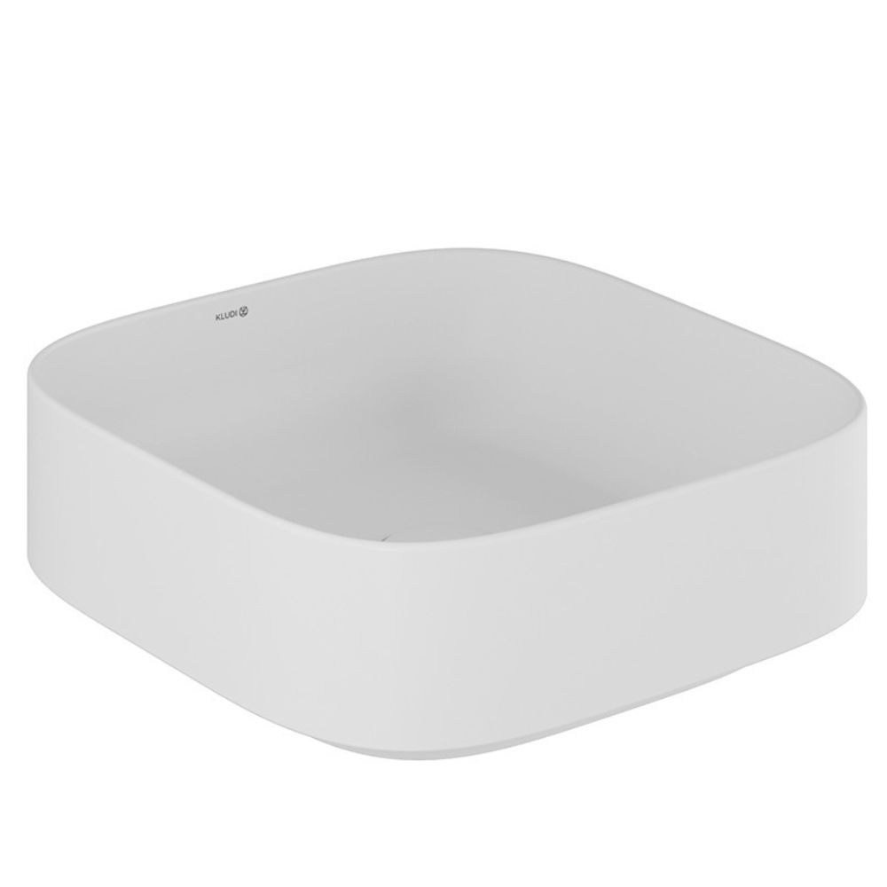 Kludi Resa C lavabo con tapón 40x40 cm cuadrada sobre encimera blanco 58CW3053