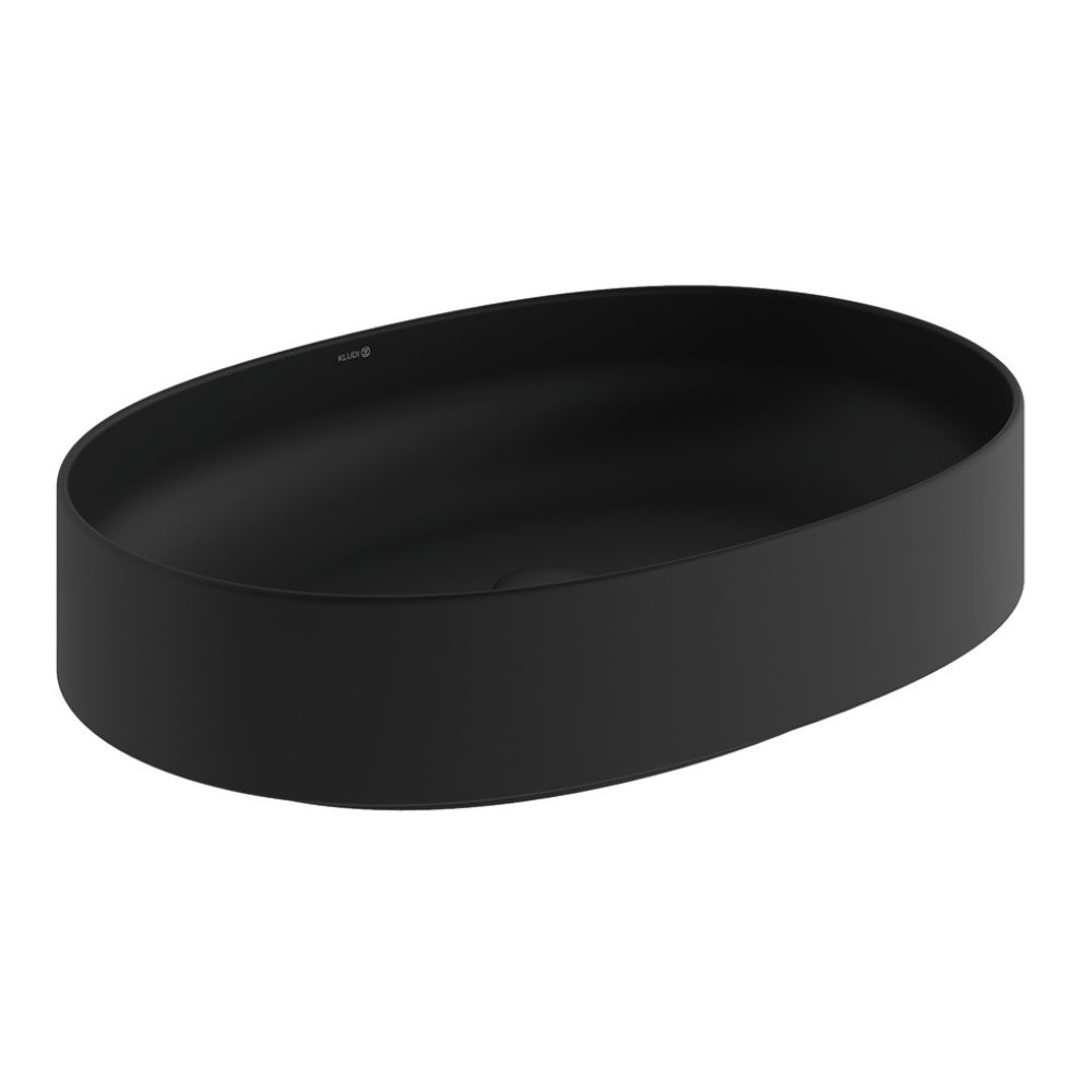 Kludi Resa O lavabo con tapón 60x40 cm oval sobre encimera negro 58CW2039